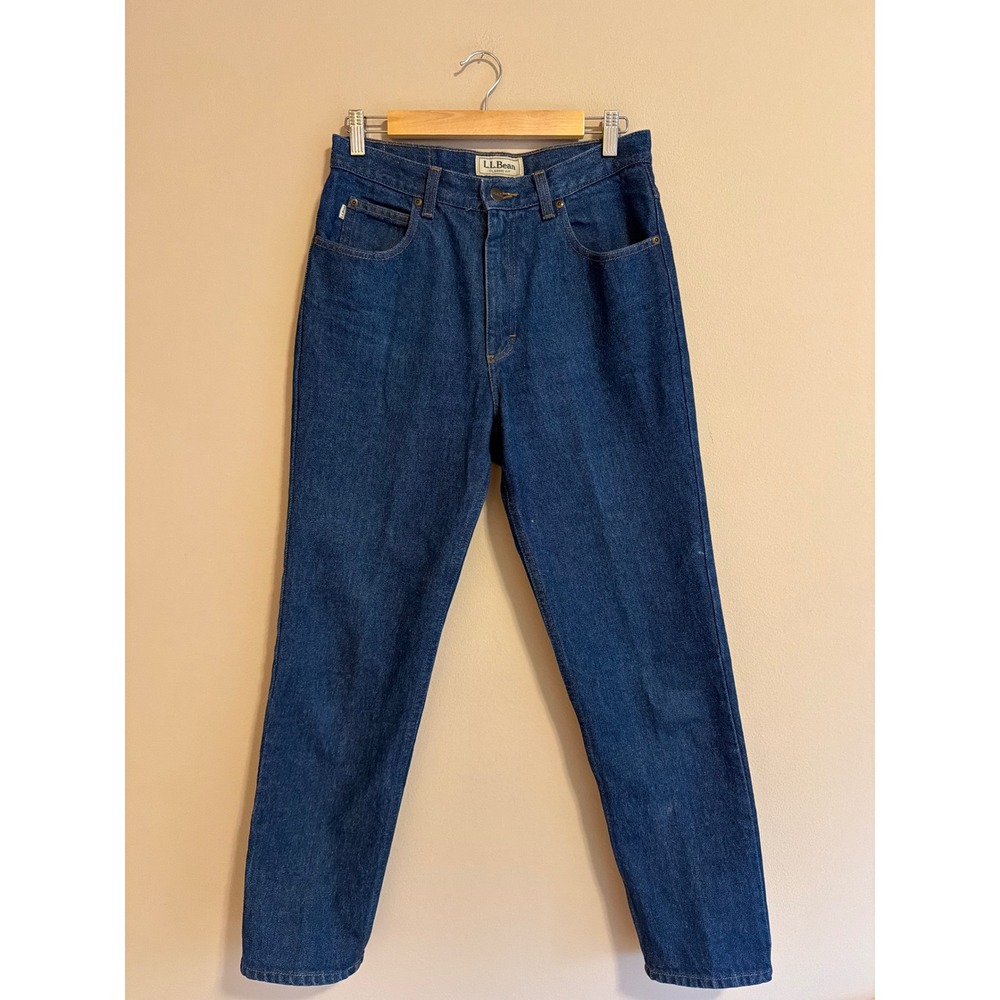 Vintage LL Bean Classic Fit Jeans Dark Wash High Rise Straight Leg 31x29